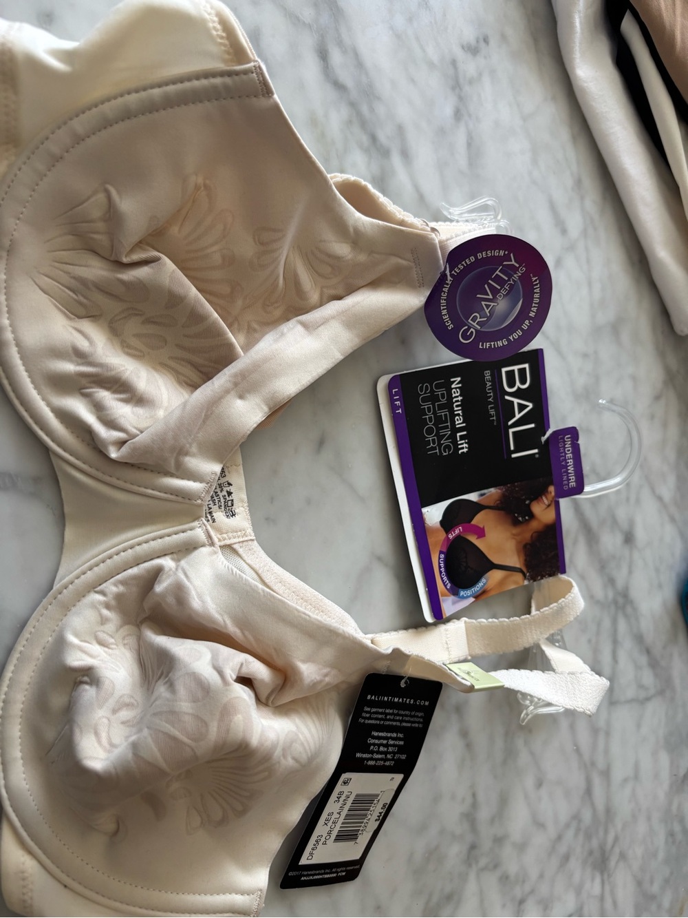 Bali Cream Minimizer Bra with Subtle Floral Jacquard